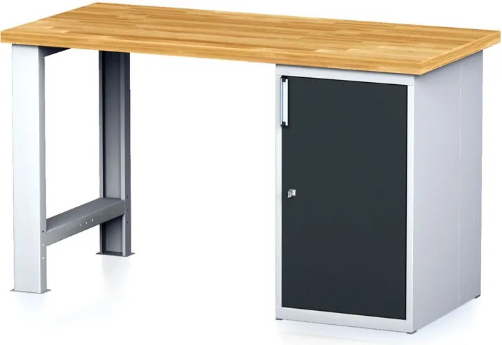 Stół warsztatowy MECHANIC, 1500x685x880 mm, 1x szafka, grafitowy