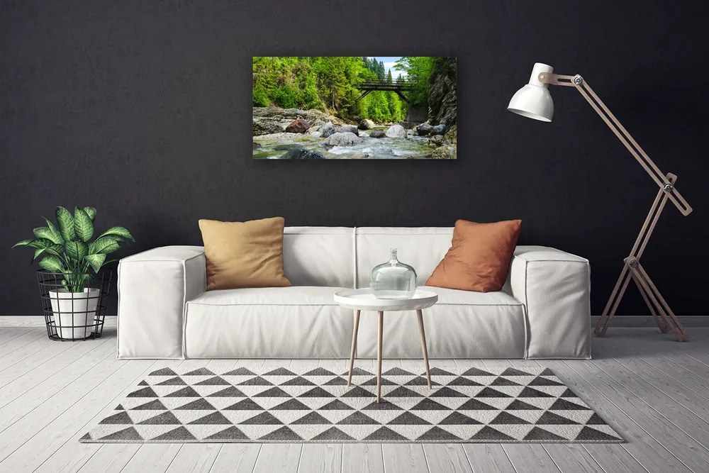 Obraz canvas Mostek w Cieniu Drzew