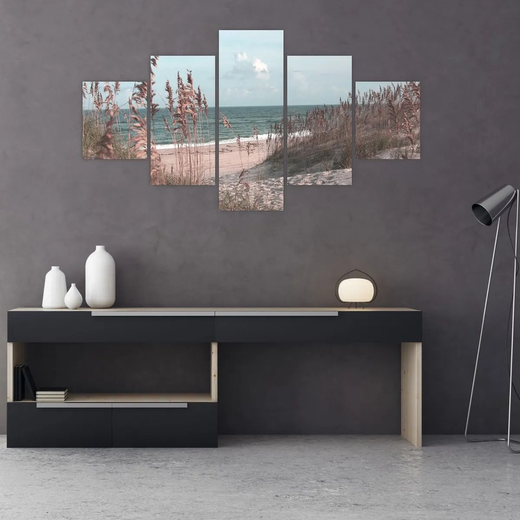 Obraz - Różowa plaża (125x70 cm)