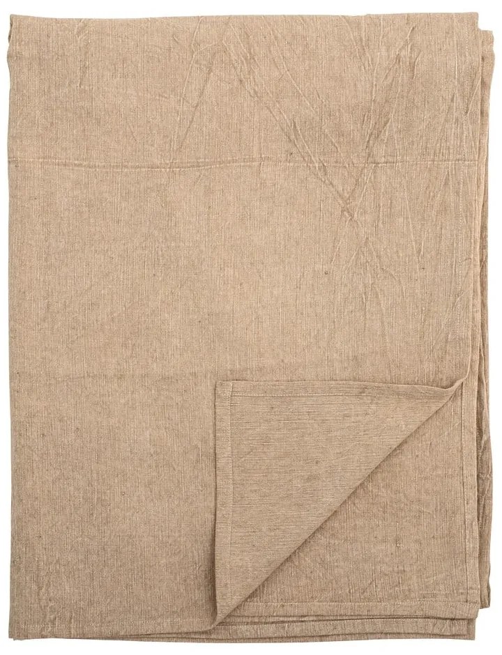 Brązowa narzuta z mieszanki lnu 150x200 cm Terni – Bloomingville