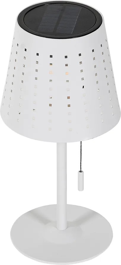 Lampa stołowa zewnętrzna biała z LED, 3-stopniowy ściemniacz, ładowanie i zasilanie słoneczne - Ferre