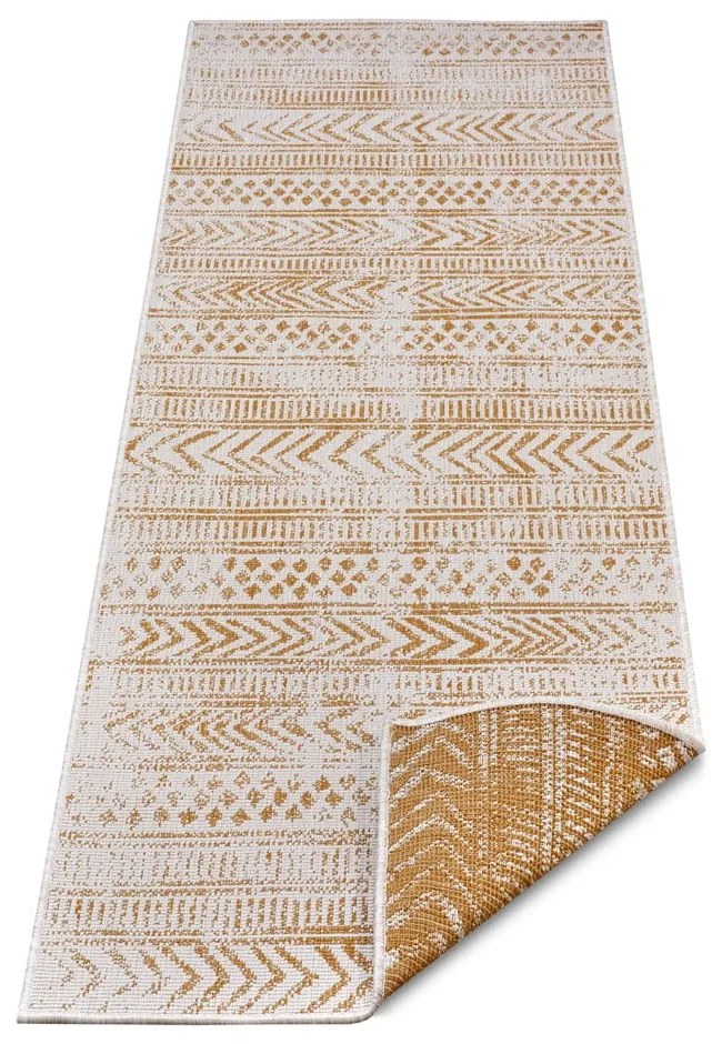 Żółto-biały dywan odpowiedni na zewnątrz 80x350 cm Biri – NORTHRUGS