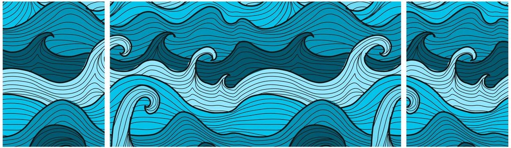 Obraz - Abstrakcja, morze (170x50 cm)