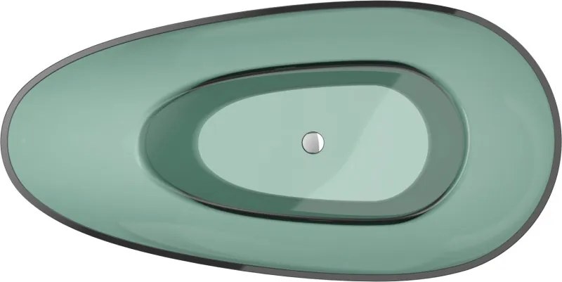 Mexen Glass wanna wolnostojąca transparentna 170 x 85 cm, teal, korek chrom - 58061708511