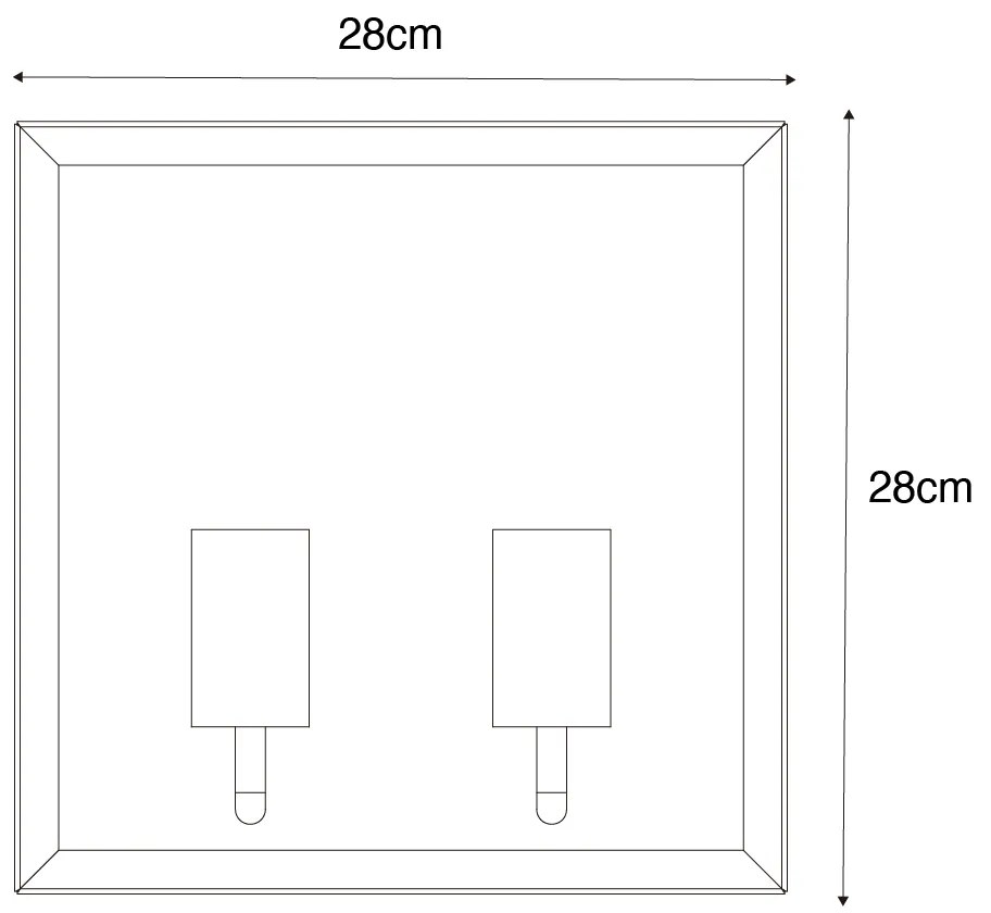 Lampa ścienna zewnętrzna czarna i mosiężna 2-punktowa - Rotterdam
