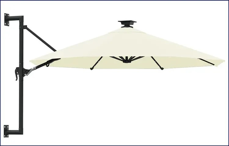 Piaskowy parasol ogrodowy na taras z oświetleniem LED W4-K07