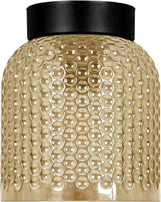 Sufitowa lampa ze szklanym kloszem beżowa K0-C13