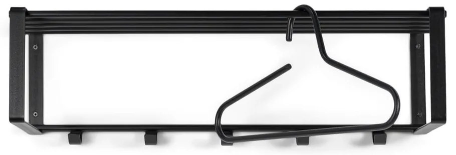 Czarny metalowy wieszak ścienny z półką 70 cm Rex – Spinder Design