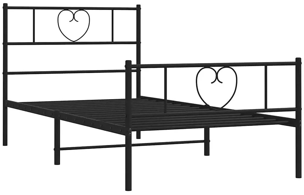 Czarne metalowe łóżko pojedyncze 90x200 cm - Veligo