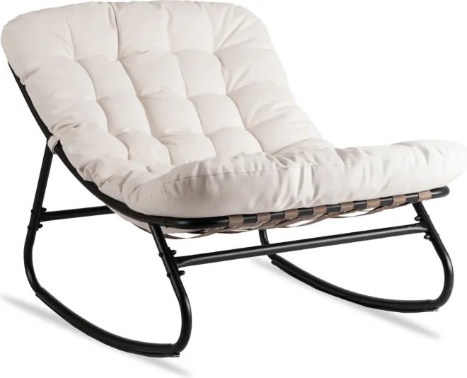 Fotel Bujany Ogrodowy AURORA na Płozach Beżowy Nowoczesny