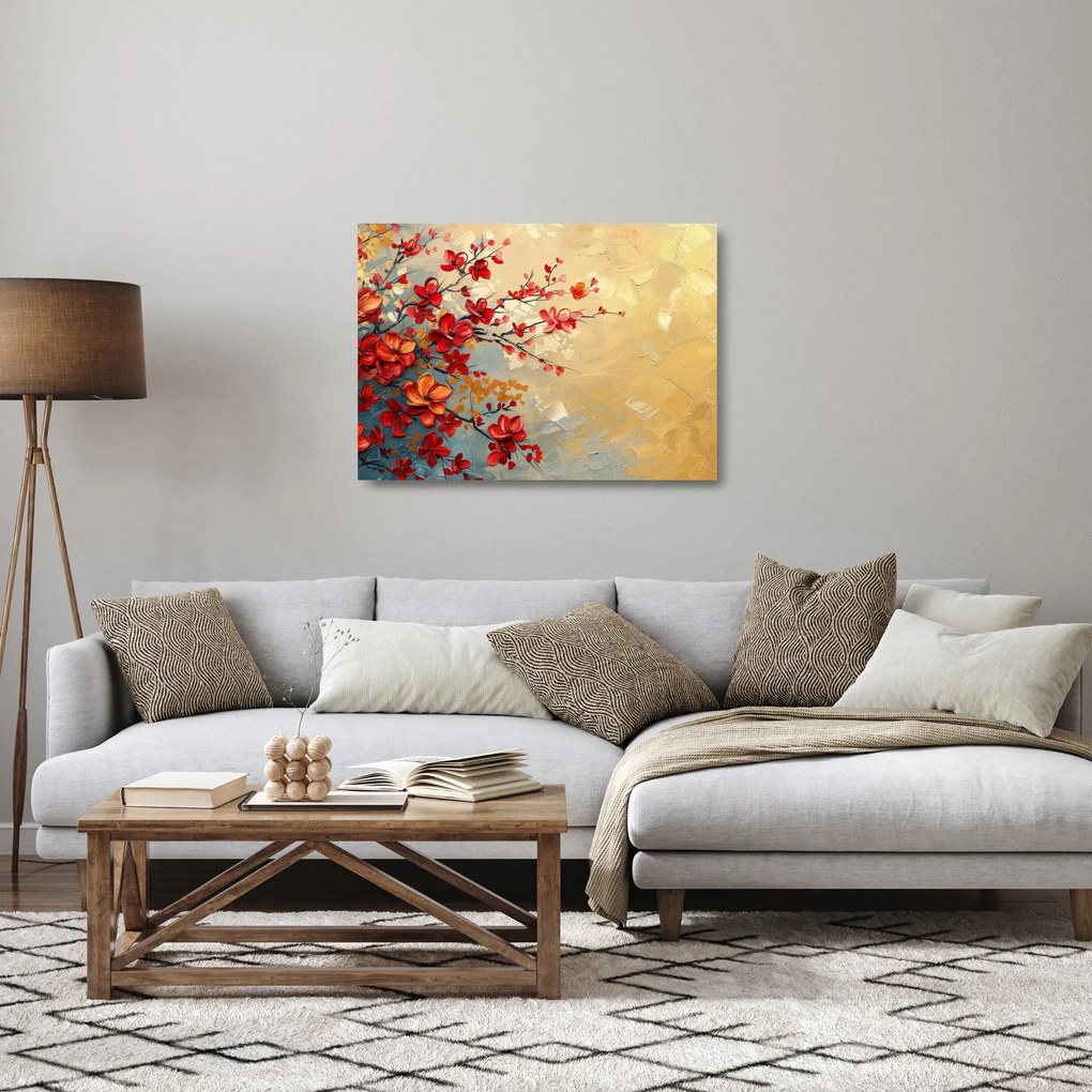 Obraz na szkle - Kwitnące drzewo (70x50 cm)
