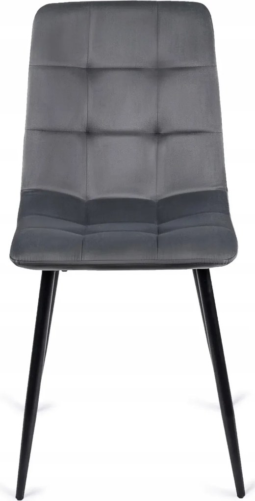 Zestaw Stół Kwadratowy Rozkładany MAX 80-160 cm Dąb Craft/Czarny i 6 Krzeseł PERU Szarych Welurowych