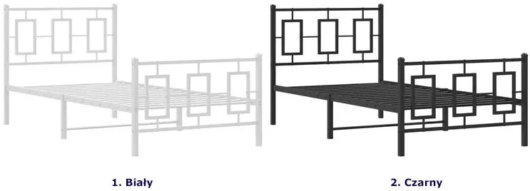 Białe metalowe łózko pojedyncze 90x200 cm Nolia 3X