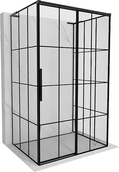 Mexen Rox-3S L kabina prysznicowa 3-ścienna rozsuwana prawa 130 x 75 cm, czarna kratka, czarna - 8C2L-130-075-70-77-3S-P