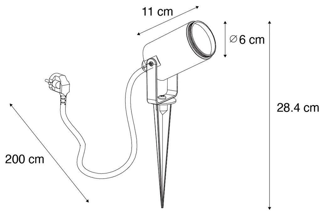 Zewnetrzna Regulowana czarna lampa kolcowa IP65 - Solo Eco Nowoczesny Oswietlenie zewnetrzne