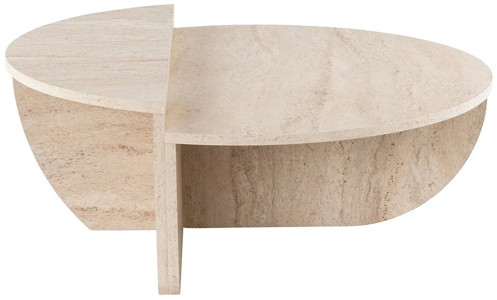 Zestaw 2 stolików kawowych - Efekt beżowego trawertynu - ALOEVA