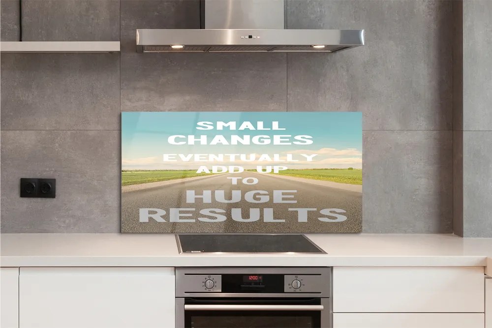 Szklany Panel Napis na Łące pod Niebem