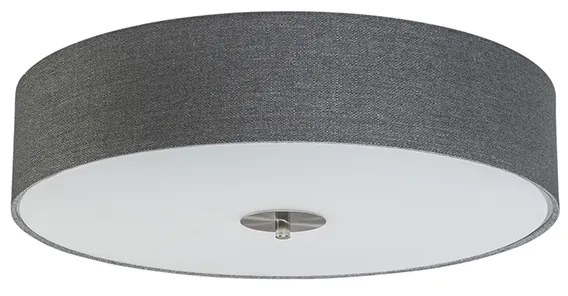 Rustykalna lampa sufitowa szara 50 cm - Drum Jute Nowoczesny Oswietlenie wewnetrzne