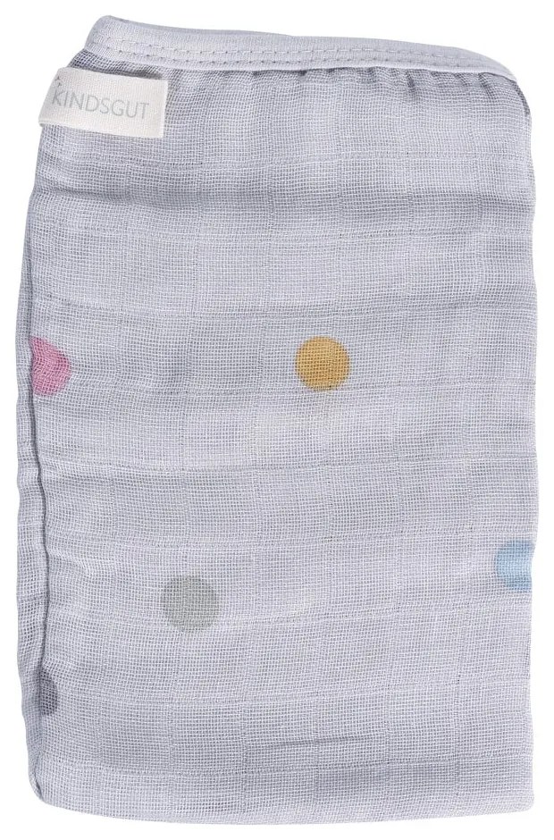 Zestaw 2 szarych muślinowych myjek Kindsgut Dots, 14x20 cm