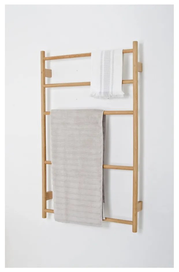 Wieszak na ręczniki z drewna dębowego Wireworks Towel Rail Wallbar