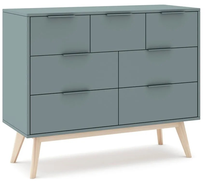 Szarozielona komoda 120x83x40 cm Pisco – Marckeric