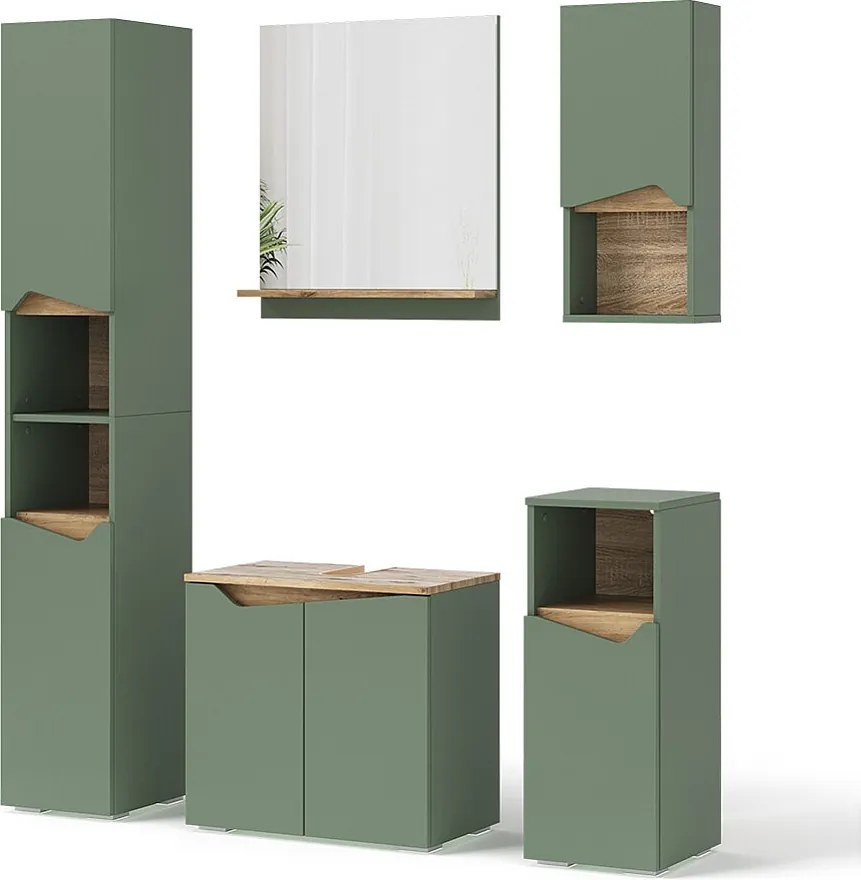 Zestaw mebli łazienkowych zielony/rzemieślniczy 60x35x57 marelle