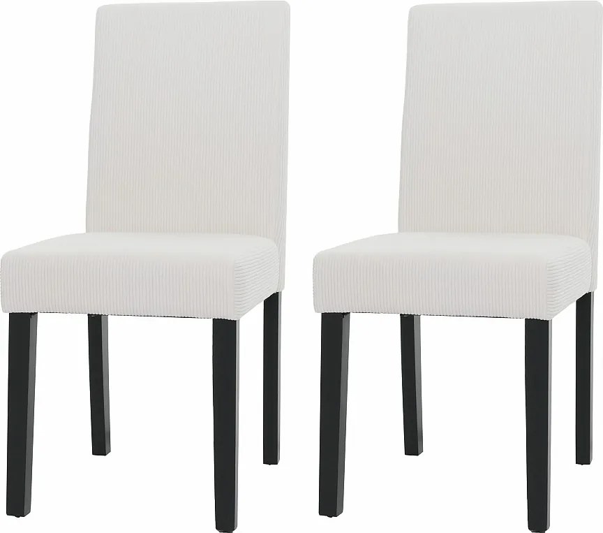 Krzesło do jadalni Littau Cord (zestaw 2 sztuk),  kremowy, ciemne nogi
