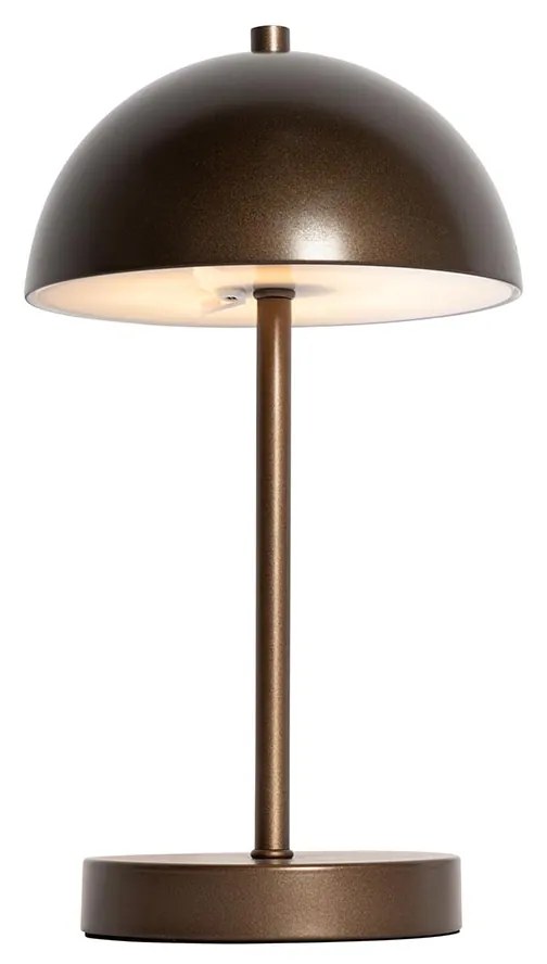 Zewnetrzna Lampa stołowa zewnętrzna ciemnobrązowa ładowana akumulatorowo z 3-stopniowym ściemniaczem - Keira Nowoczesny Oswietlenie zewnetrzne