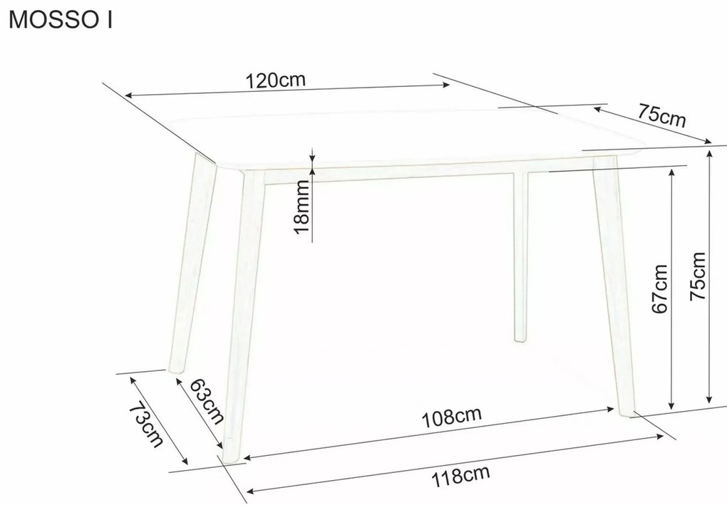 Biały stół do jadalni MOSSO I 120X75