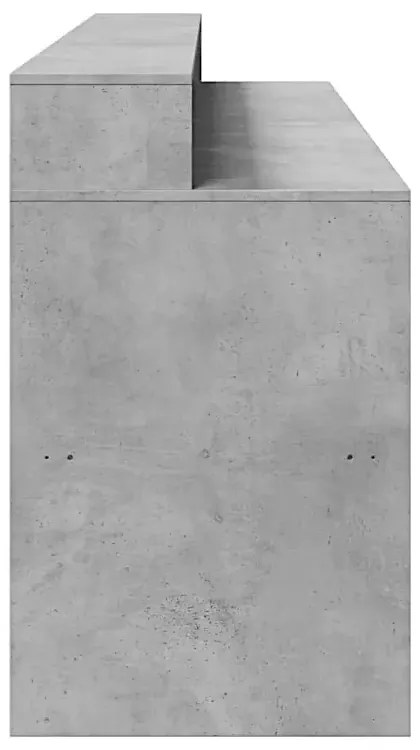 Podświetlane biurko 200 cm betonowa szarość P5-E55