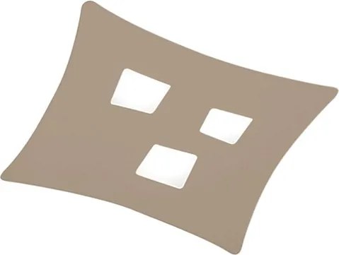 Nowoczesna lampa sufitowa Isotta GX53 w kolorze gołębiej szarości, 3 punkty świetlne, metalowa forma 40x44 cm, IP20, max 3x8 W, bez żarówek