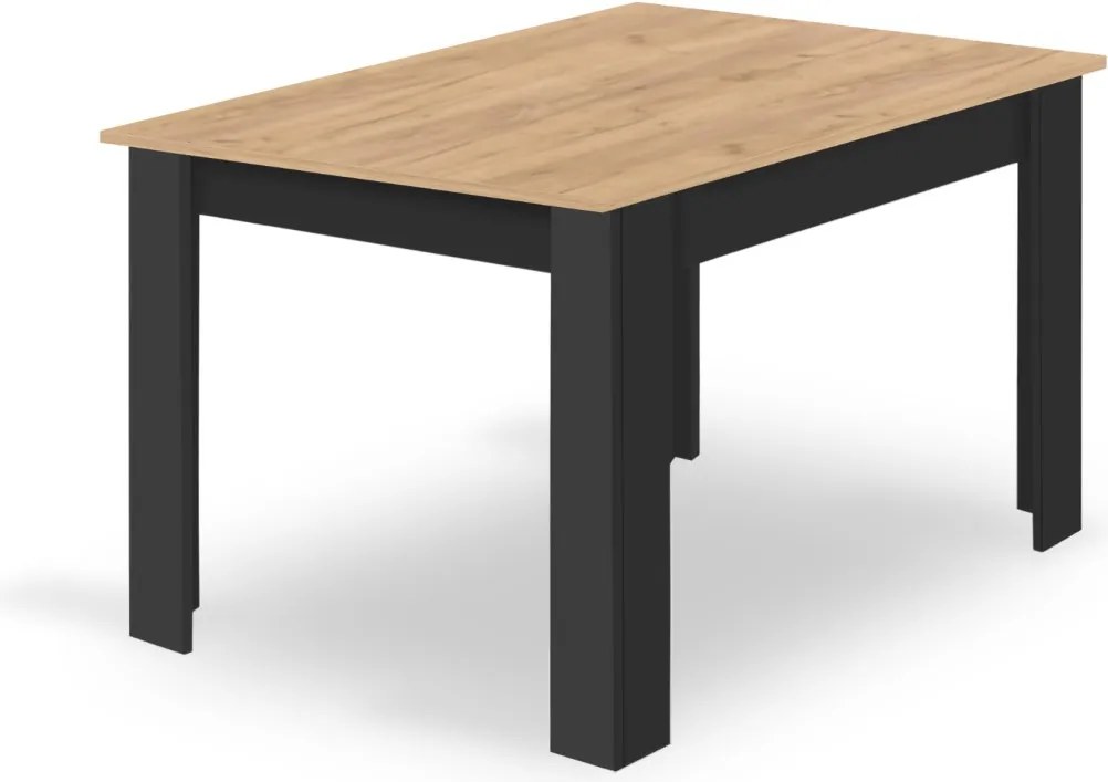 Promocja Stół jadalniany MADO czarny z blatem w dekorze dąb artisan 120x80cm II gatunek