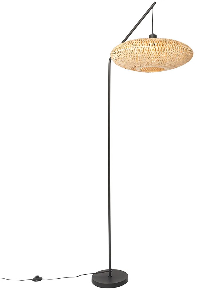 Orientalna lampa podłogowa bambusowa - OstravaKolonialny Oswietlenie wewnetrzne