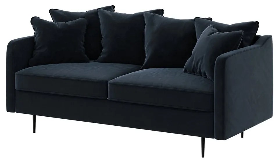 Granatowa aksamitna sofa Ghado Esme, 176 cm