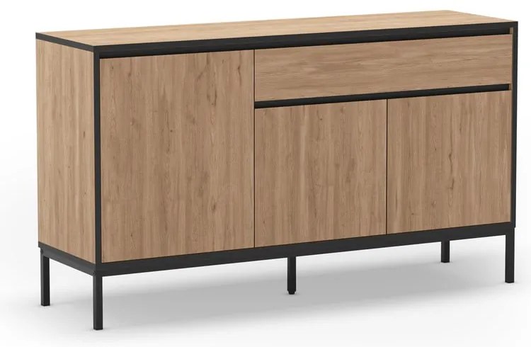 Niska komoda w dekorze dębu 140x80 cm Lorenza – Marckeric