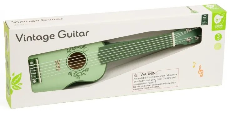 Classic world drewniana gitara vintage dla dzieci 3+