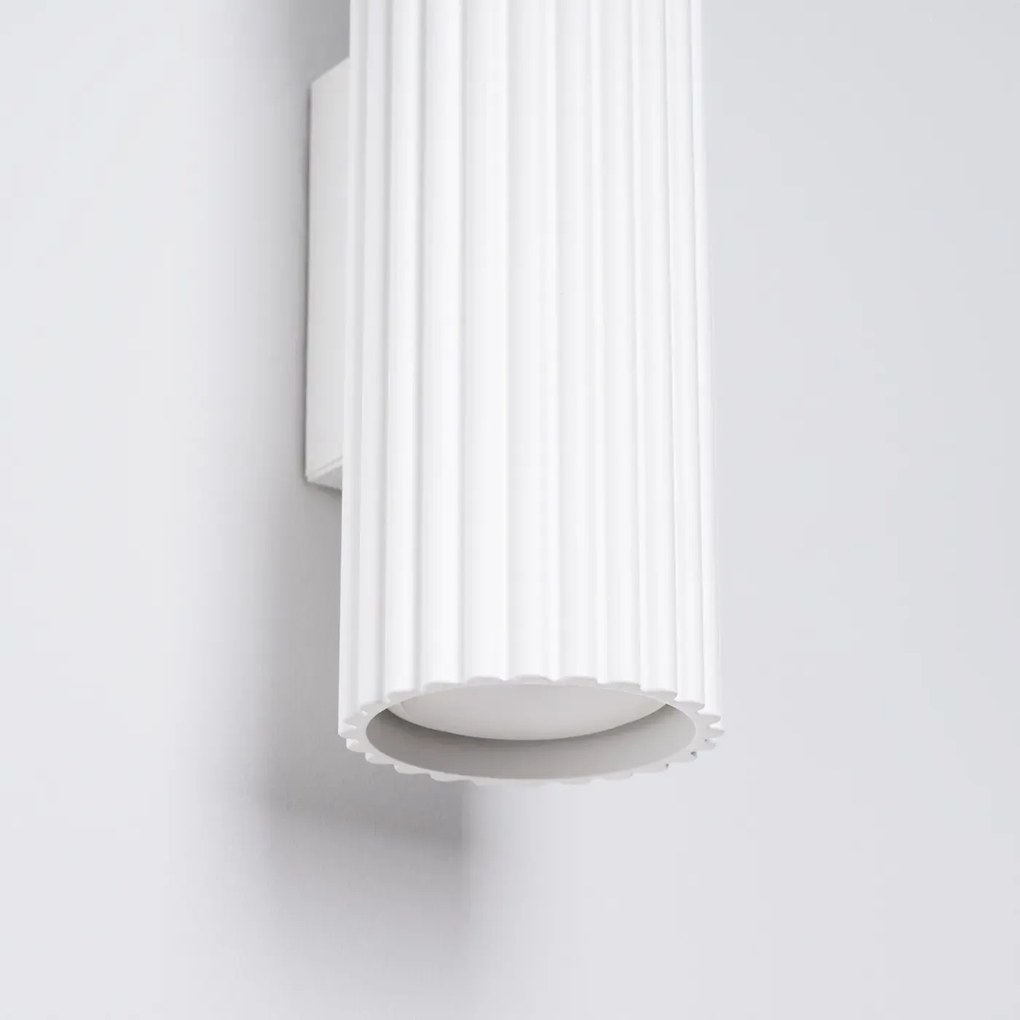 Kinkiet KARBON 20 biały ryflowany SOLLUX  LIGHTING
