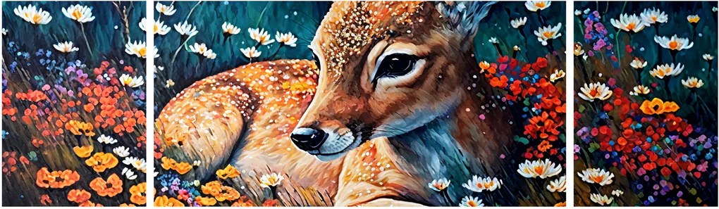 Obraz - Malowany jeleń (170x50 cm)