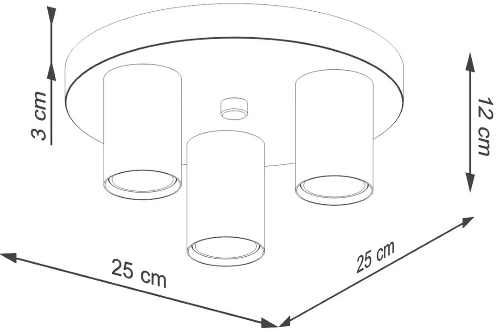 Biały 3 punktowy plafon nowoczesny - 20X M092 F8-K79