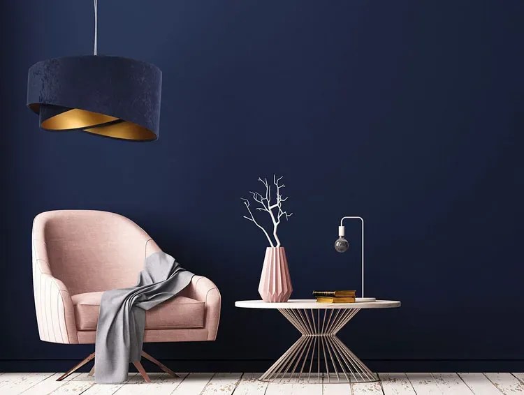 Granatowo-złota lampa wisząca glamour - EX985 E8-L48