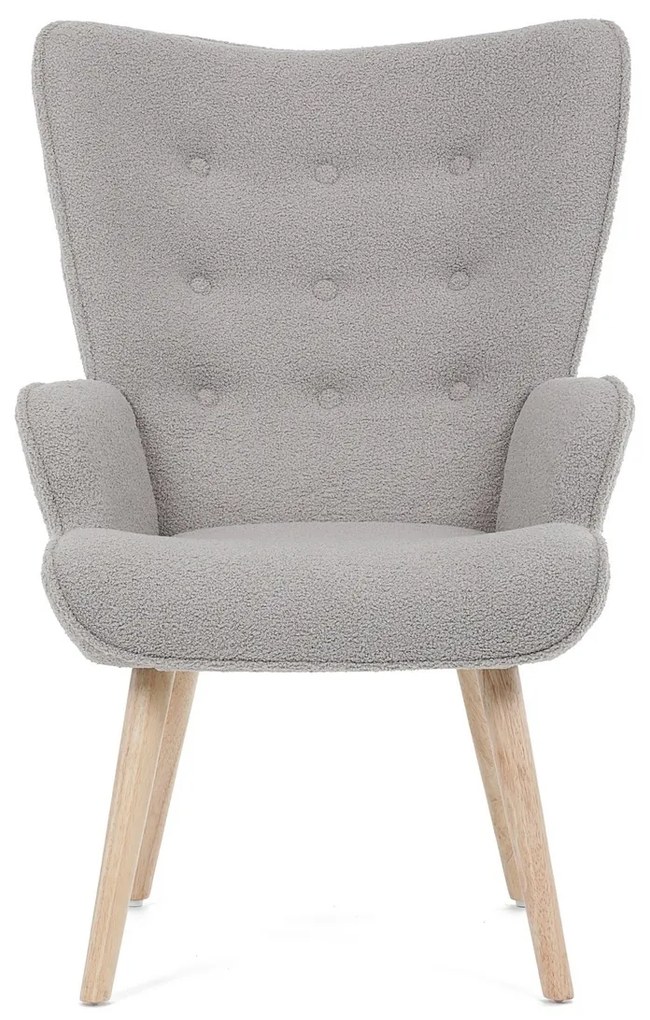 Fotel uszany Bouclé GREY2, szary