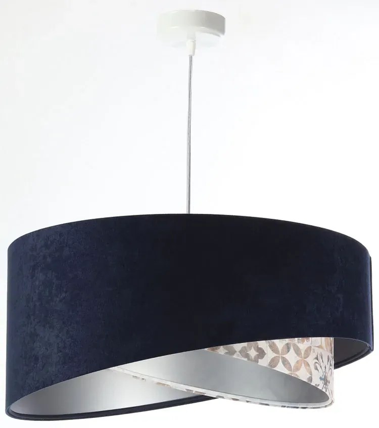 Granatowa lampa wisząca welurowa P3-Z76