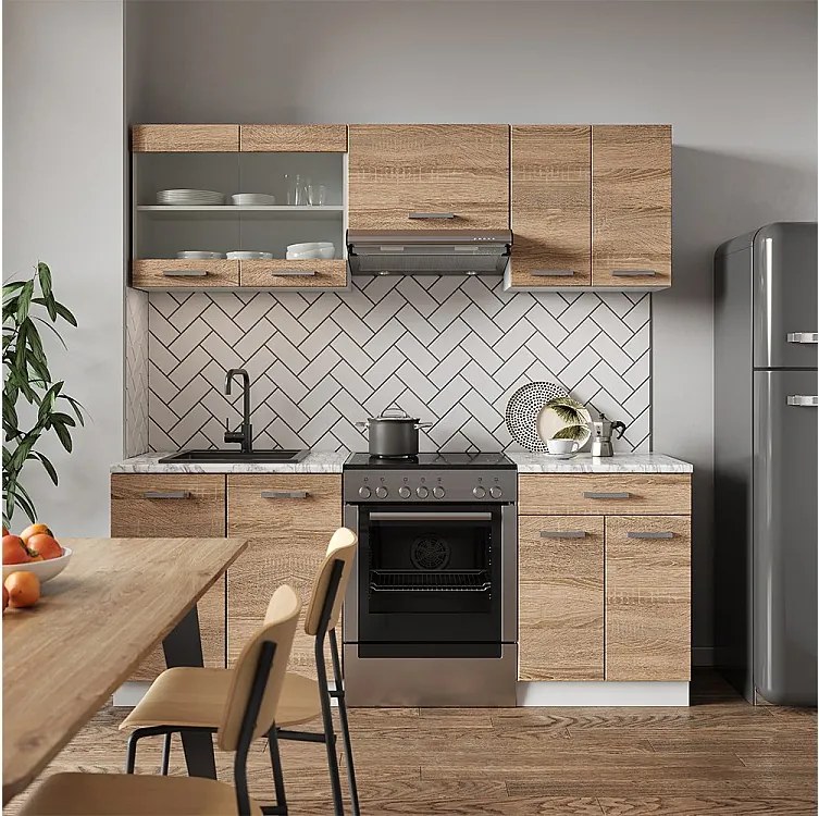 Aneks kuchenny sonoma/biały 200x60x81.6 r-line