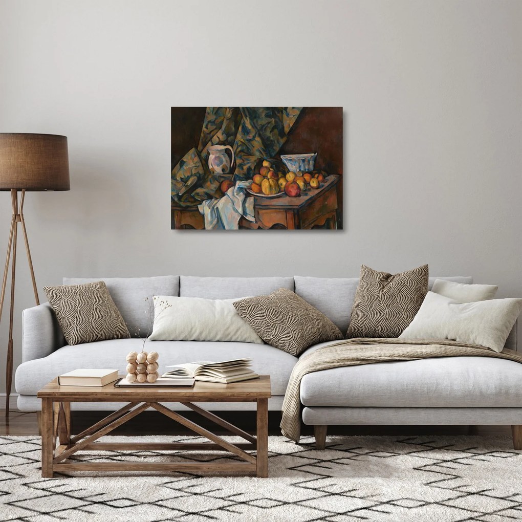Obraz na szkle - Paul Cézanne, Still Life with Apples and Peaches, reprodukcje (70x50 cm)