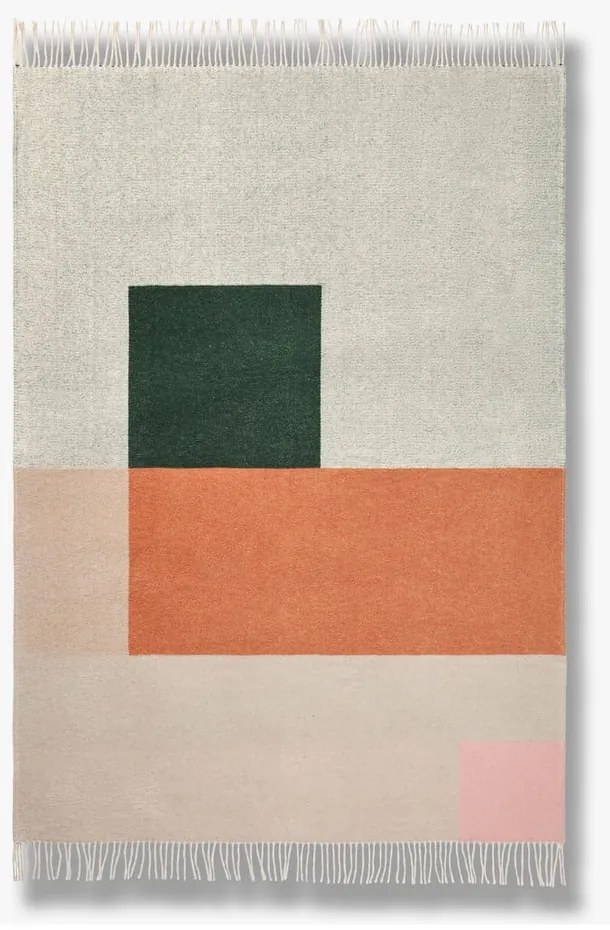 Zielono-ceglasty koc 125x190 cm Brick – Mette Ditmer Denmark