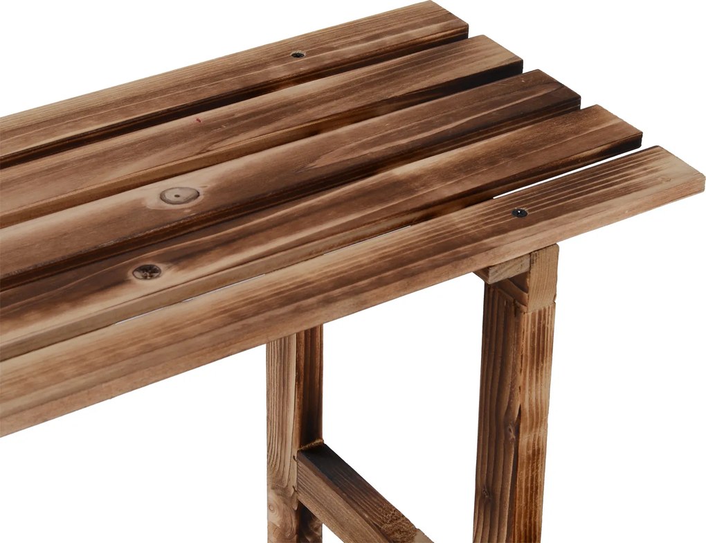 Outsunny regał na rośliny półka na kwiaty regał na kwiaty półka na rośliny stojak na kwiaty 3 stopnie drewno jodłowe kolor ciemnobrązowy 120 x 80 x 80 cm