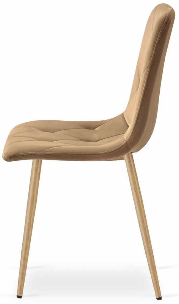 Brązowe krzesło do kuchni LIBRA aksamitne
