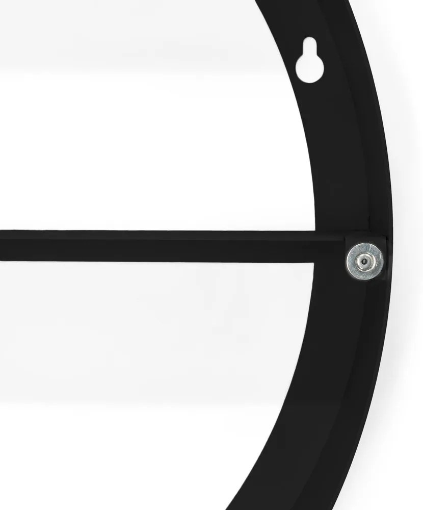 Czarna metalowa wisząca szafka łazienkowa z lustrem 55x55 cm Sonnet – Spinder Design