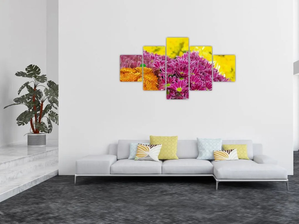 Obraz różowego kwiatu (125x70 cm)