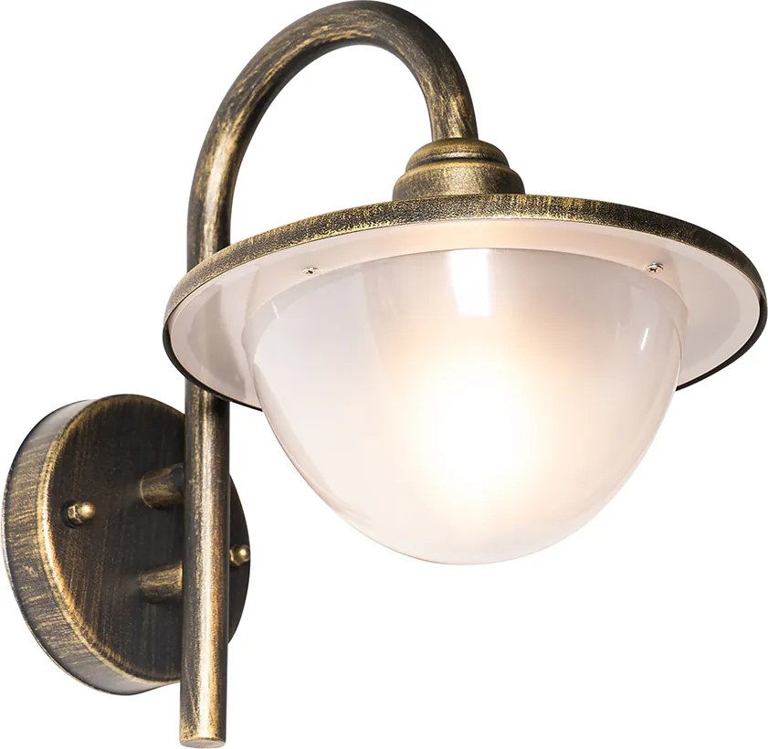 Klasyczna lampa ścienna zewnętrzna antyczne złoto IP44 - Bruges